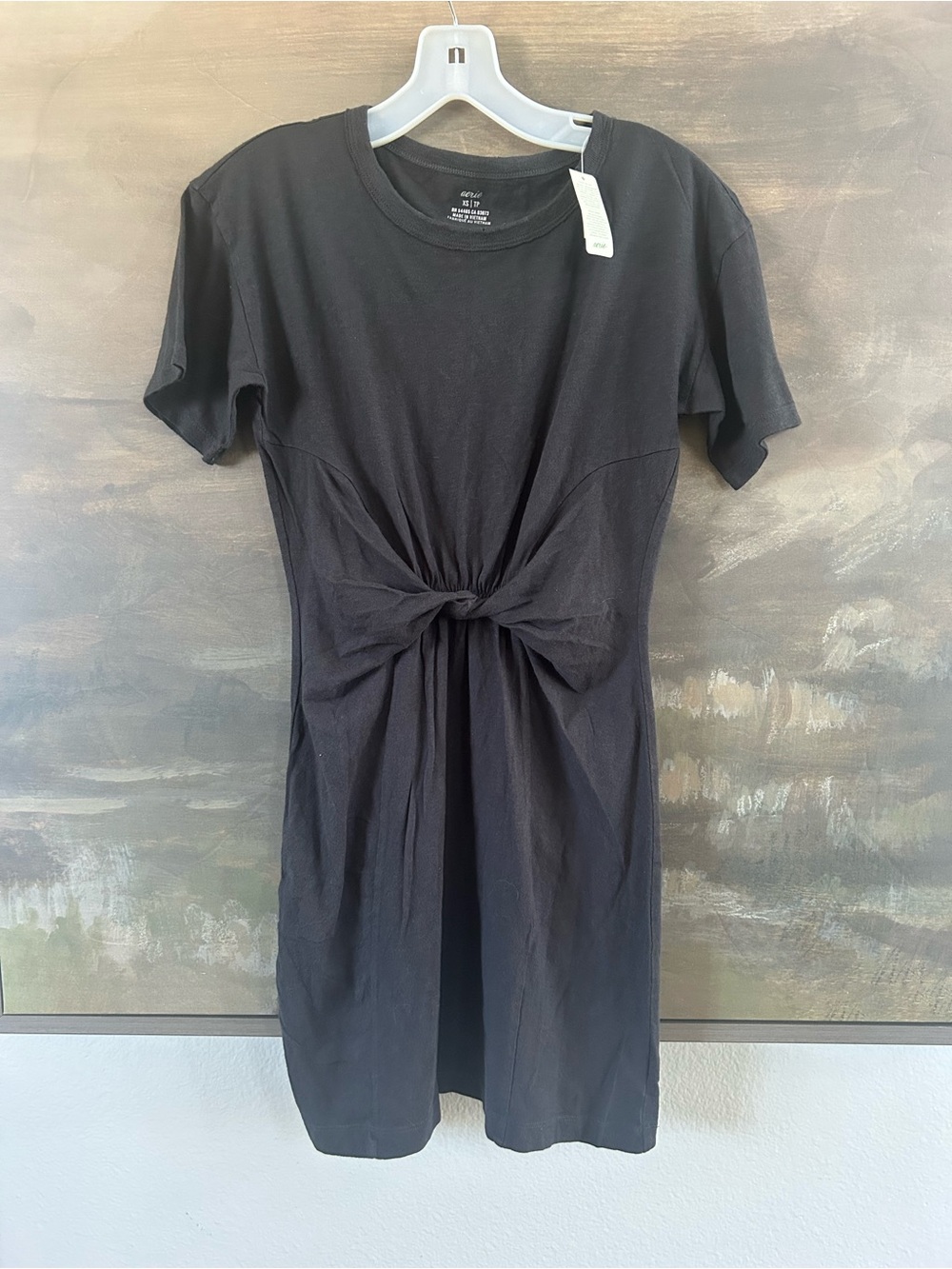 NWT Aerie Black Twist-Knot Short Sleeve Dress